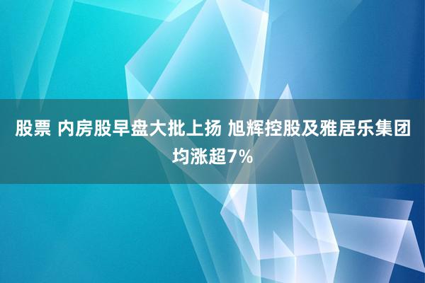 股票 内房股早盘大批上扬 旭辉控股及雅居乐集团均涨超7%