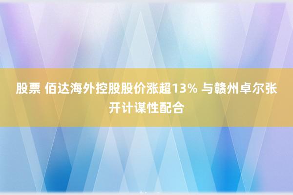 股票 佰达海外控股股价涨超13% 与赣州卓尔张开计谋性配合