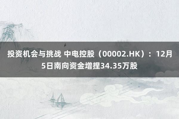 投资机会与挑战 中电控股（00002.HK）：12月5日南向资金增捏34.35万股