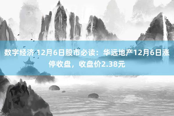 数字经济 12月6日股市必读：华远地产12月6日涨停收盘，收盘价2.38元