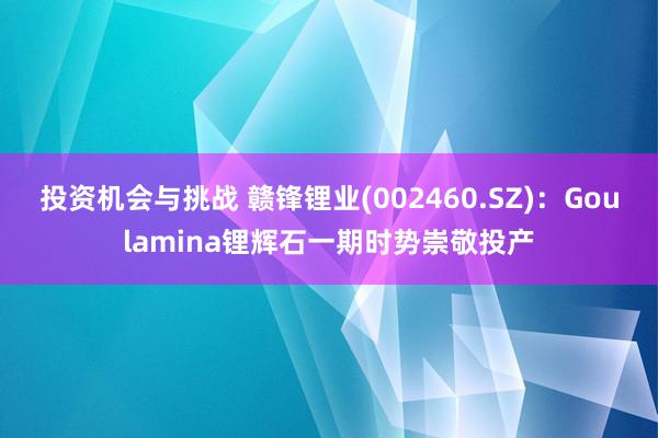 投资机会与挑战 赣锋锂业(002460.SZ)：Goulamina锂辉石一期时势崇敬投产