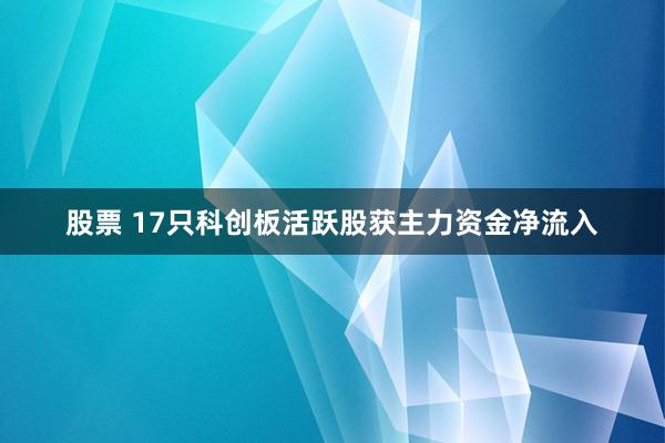 股票 17只科创板活跃股获主力资金净流入