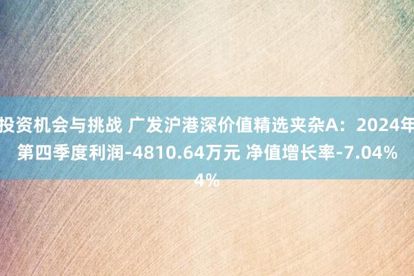 投资机会与挑战 广发沪港深价值精选夹杂A：2024年第四季度利润-4810.64万元 净值增长率-7.04%