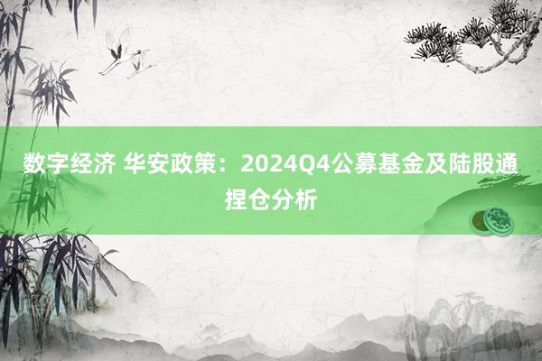 数字经济 华安政策：2024Q4公募基金及陆股通捏仓分析