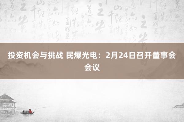 投资机会与挑战 民爆光电：2月24日召开董事会会议