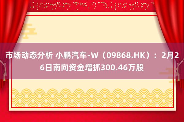 市场动态分析 小鹏汽车-W（09868.HK）：2月26日南向资金增抓300.46万股