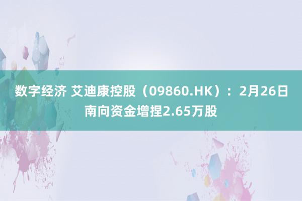 数字经济 艾迪康控股（09860.HK）：2月26日南向资金增捏2.65万股