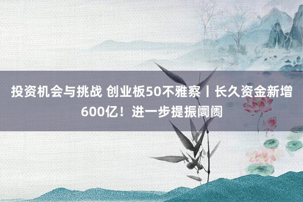 投资机会与挑战 创业板50不雅察丨长久资金新增600亿！进一步提振阛阓